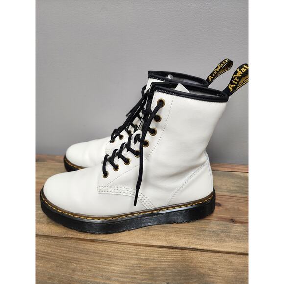 Doc Dr. Martens Boots Zavala White Leather Lace Up Mens 7/ Womens 8 main image 8